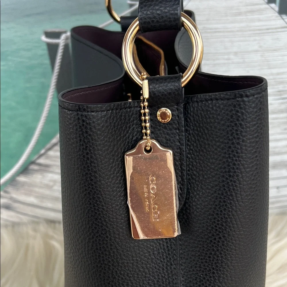 Coach Black Leather Shoulder Bag - Picture 5 of 14